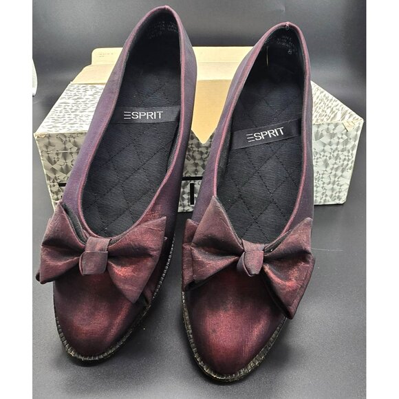 Vintage Esprit Womens Amethyst Betty Flats With Bow Detail Size 8 Elegant JJ3827 - Picture 2 of 10